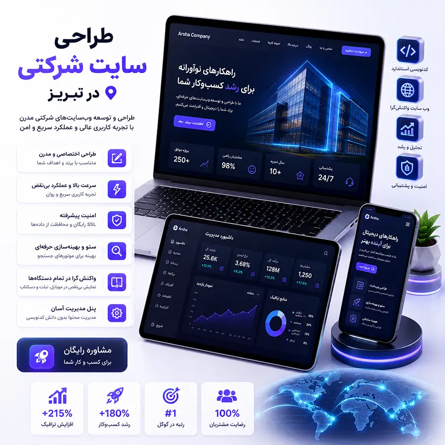 طراحی سایت شرکتی و سازمانی در تبریز